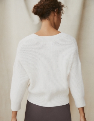 white balloon sleeve jumper