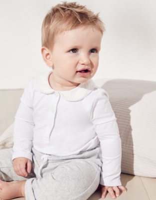 Textured Collar Bodysuit Baby & Children The White Company UK