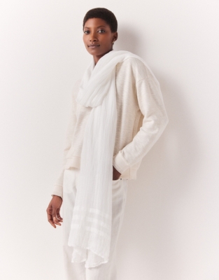 White linen clearance scarf