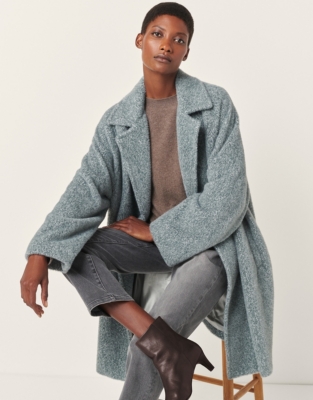 Textured Dolman Sleeve Coat