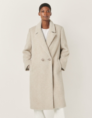 Textured Double Breasted Coat Coats Jackets The White Company UK