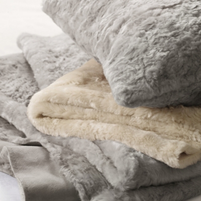 Textured Faux Fur Throw & Cushion Covers | Bed Throws | The White ...