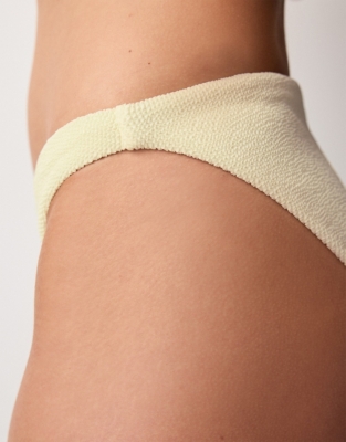 Textured High Leg Bikini Bottoms