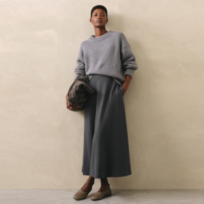 Textured Jersey A-Line Skirt