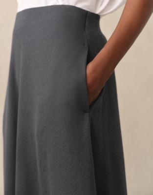 Textured Jersey A-Line Skirt