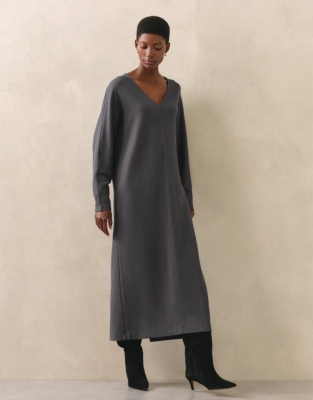 Textured Jersey Batwing Dress