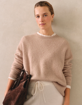 Textured Loop Knit Sweater with Alpaca