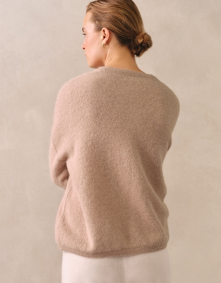 Textured Loop Knit Sweater with Alpaca - Dusty Pink