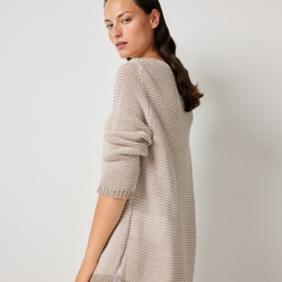 Textured Slash Neck Jumper