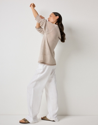 Textured Slash Neck Jumper
