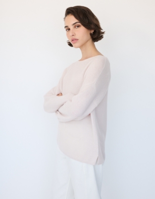 Textured Stitch Jumper with Cashmere - Buttermilk