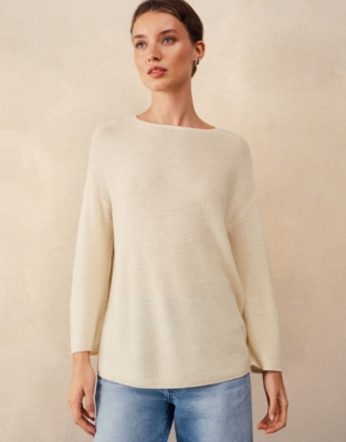 Textured Stitch Jumper with Cashmere - Butter