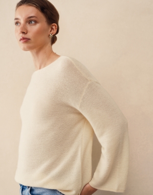Textured Stitch Jumper with Cashmere - Butter