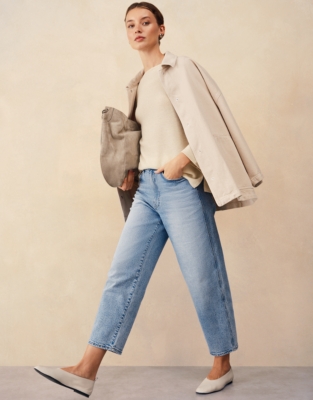 Textured Stitch Jumper with Cashmere - Butter