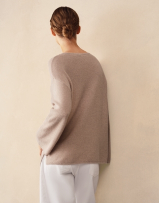 Textured Stitch Jumper with Cashmere - Fawn