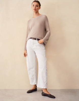 Textured Stitch Jumper with Cashmere - Fawn