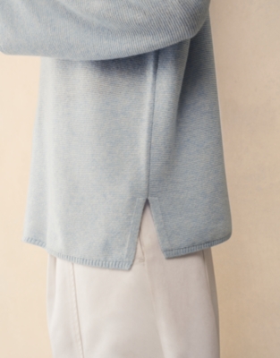 Textured Stitch Jumper with Cashmere - Baby Blue