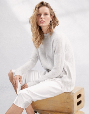Textured Stitch Jumper with Cashmere | Clothing Sale | The White Company UK