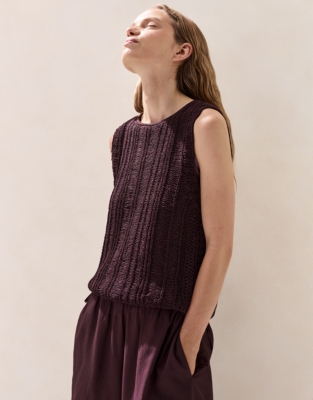 Textured Stitch Knitted Tank