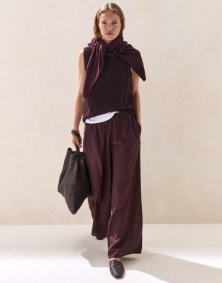 Textured Stitch Knitted Tank - Oxblood