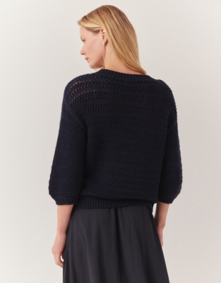 Textured Stitch Sweater with Organic Cotton