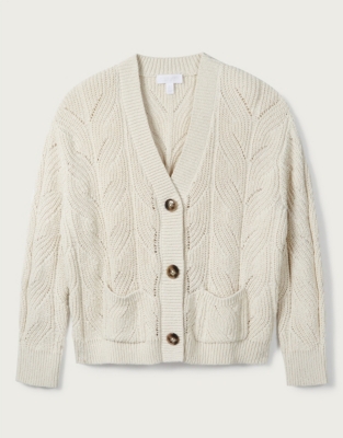 Textured Stitch V-Neck Cardigan | Sweaters & Cardigans | The White ...