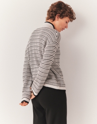 Textured Stripe Jumper with Cashmere