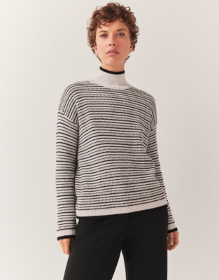 Textured Stripe Jumper with Cashmere