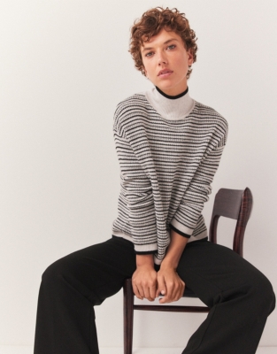 Textured Stripe Jumper with Cashmere