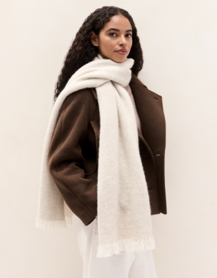 Textured Weave Scarf with Alpaca