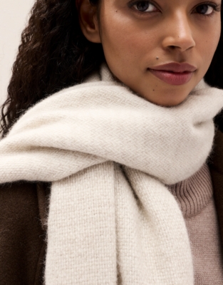 Textured Weave Scarf with Alpaca