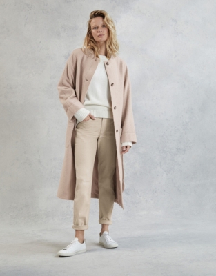 White company hot sale grey coat