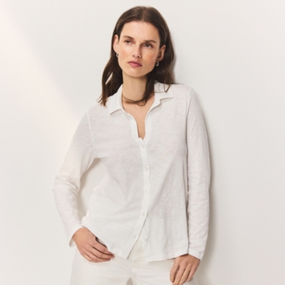 The Perfect Button Through Slub Jersey Shirt