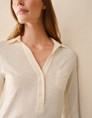 The Perfect Organic Cotton Rib Side Shirt - Butter