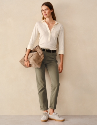 The Perfect Organic Cotton Rib Side Shirt - Butter