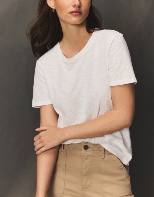 The Perfect Organic Cotton Slub Crew Neck T-Shirt - White