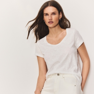 The Perfect Organic Cotton Slub Scoop Neck T-Shirt