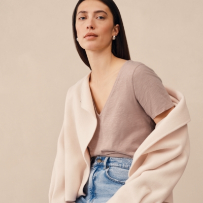 The Perfect Organic Cotton Slub V-Neck T-Shirt