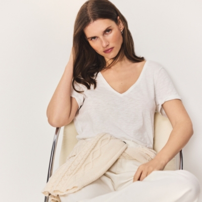 The Perfect Organic Cotton Slub V-Neck T-Shirt