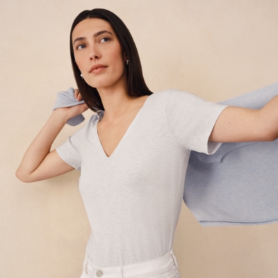 The Perfect Organic Cotton Slub V-Neck T-Shirt