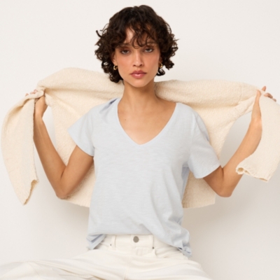 The Perfect Organic Cotton Slub V-Neck T-Shirt