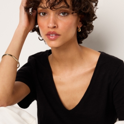 The Perfect Organic Cotton Slub V-Neck T-Shirt