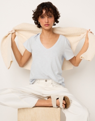 The Perfect Organic Cotton Slub V-Neck T-Shirt