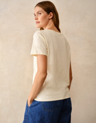 The Perfect Organic Cotton Slub V-Neck T-Shirt - Butter