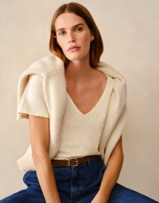 The Perfect Organic Cotton Slub V-Neck T-Shirt