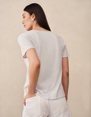 The Perfect Organic Cotton Slub V-Neck T-Shirt - Baby Blue