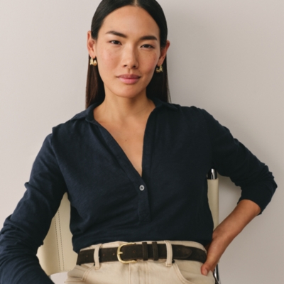 The Perfect Single Button Slub Jersey Shirt