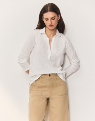 The Perfect Single Button Slub Jersey Shirt