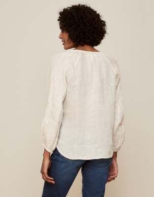 The Portofino PintuckSleeve LinenGauze Blouse Tops & Blouses The