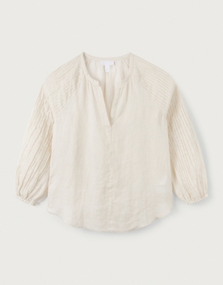The Portofino Pintuck-Sleeve Linen-Gauze Blouse | Clothing Sale | The ...
